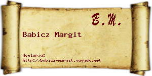 Babicz Margit névjegykártya